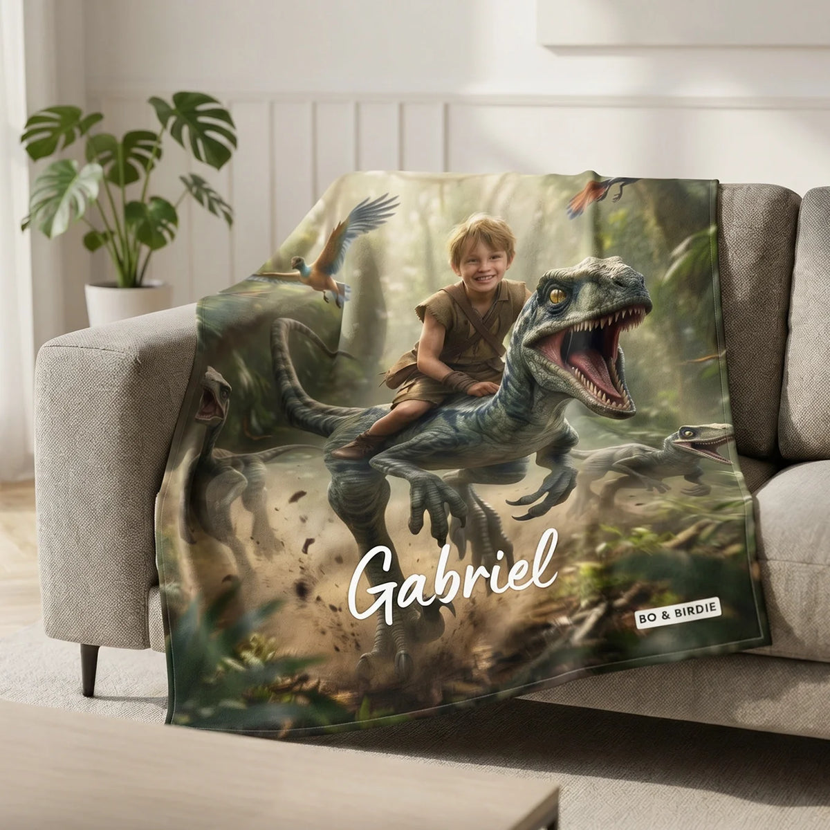 Personalisierte Decke "Dino"