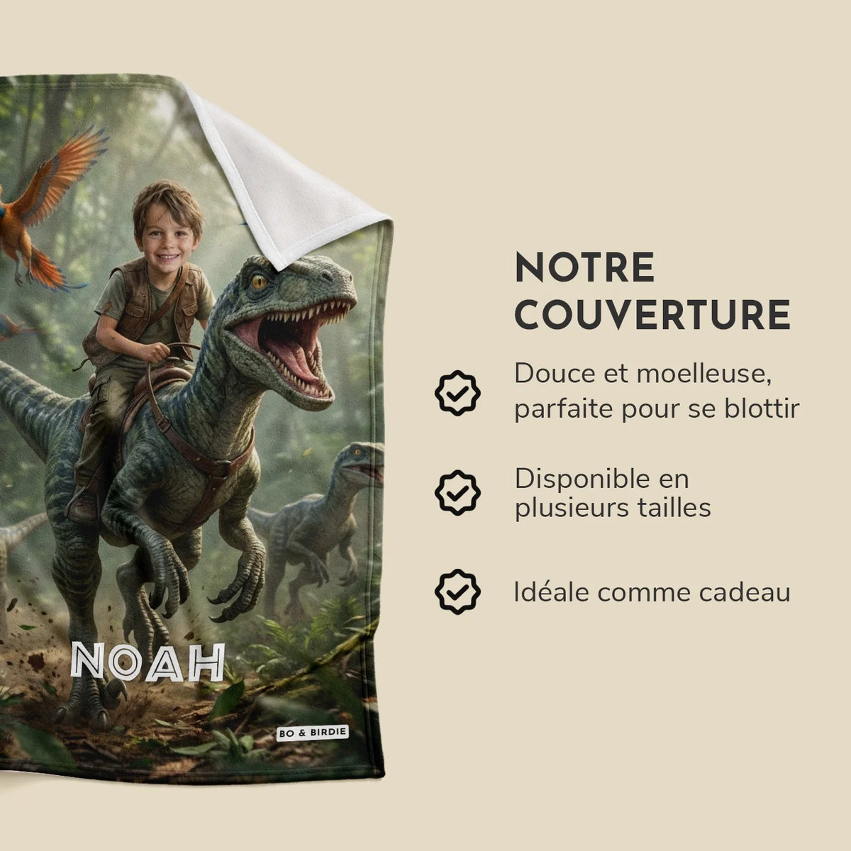 Personalisierte Decke "Dino"